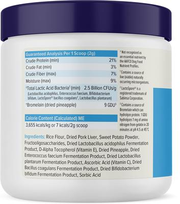 Show full view: Vetnique Labs Glandex Daily Prebiotic & Probiotic Digestive Aid Powder Supplement for Dogs, 4.25-oz jar slide 4 of 11