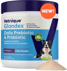 Vetnique Labs Glandex Daily Prebiotic & Probiotic Digestive Aid Powder Supplement for Dogs, 4.25-oz jar