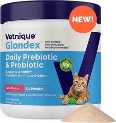 Vetnique Labs Glandex Feline Daily Prebiotic & Probiotic Digestive Aid Powder Supplement for Cats, 4-oz jar