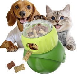 KADTC Wobble Dog & Cat Treat Dispensing Toy, Green, Small