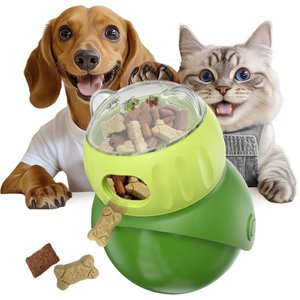 KADTC Wobble Dog & Cat Treat Dispensing Toy, Green, Small