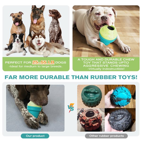 Show full view: KADTC ALl IN ONE 3 in 1 Ice Cream Fillable Freeze Enrichment Dog Treat Dispenser Chew Toy, Large slide 6 of 7