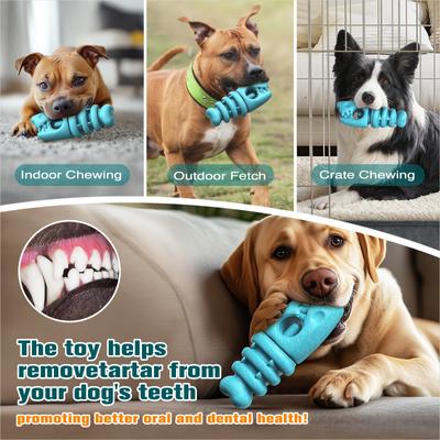 Show full view: KADTC 2 IN 1 Durable Fish Bone Bully Stick Holder & Dog Chew Toy, Blue, Large slide 6 of 8