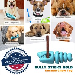 KADTC 2 IN 1 Durable Fish Bone Bully Stick Holder & Dog Chew Toy, Blue, Large slide 2 of 6