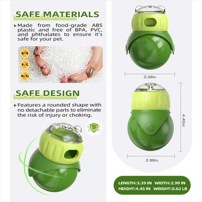 Show full view: KADTC Wobble Dog & Cat Treat Dispensing Toy, Green, Small slide 3 of 7