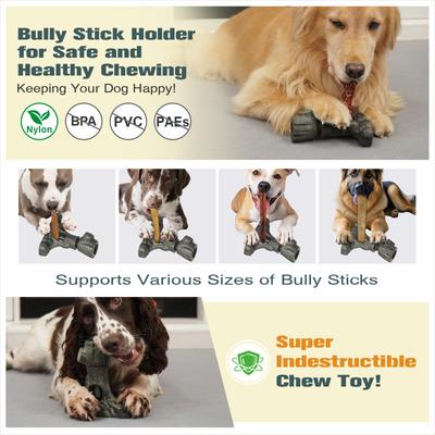 Show full view: KADTC 2 IN 1 Durable Root Bully Stick Holder & Dog Chew Toy, Brown, X-Large slide 3 of 8