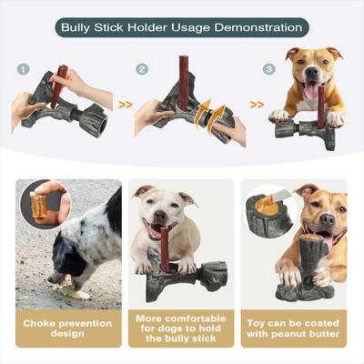 Show full view: KADTC 2 IN 1 Durable Root Bully Stick Holder & Dog Chew Toy, Brown, X-Large slide 5 of 8