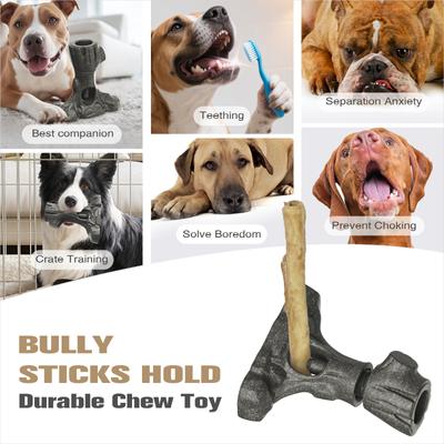 Show full view: KADTC 2 IN 1 Durable Root Bully Stick Holder & Dog Chew Toy, Brown, X-Large slide 2 of 8
