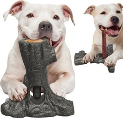 KADTC 2 IN 1 Durable Root Bully Stick Holder & Dog Chew Toy, Brown, X-Large