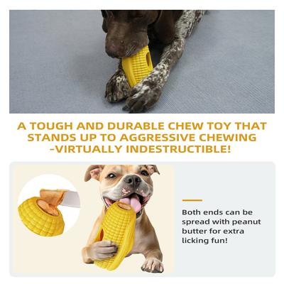 Show full view: KADTC ALl IN ONE 2 in 1 Durable Corn Fillable Freeze Dog Chew Toy, Yellow, Large slide 6 of 8