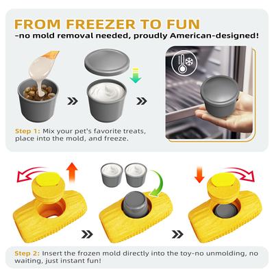 Show full view: KADTC ALl IN ONE 2 in 1 Durable Corn Fillable Freeze Dog Chew Toy, Yellow, Large slide 3 of 8