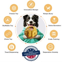 KADTC ALl IN ONE 3 in 1 Walnut Fillable Freeze Enrichment Dog Treat Dispenser Chew Toy, Brown, Large slide 2 of 6