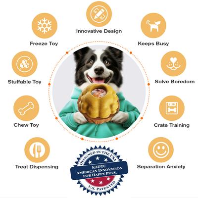 Show full view: KADTC ALl IN ONE 3 in 1 Walnut Fillable Freeze Enrichment Dog Treat Dispenser Chew Toy, Brown, Large slide 3 of 8