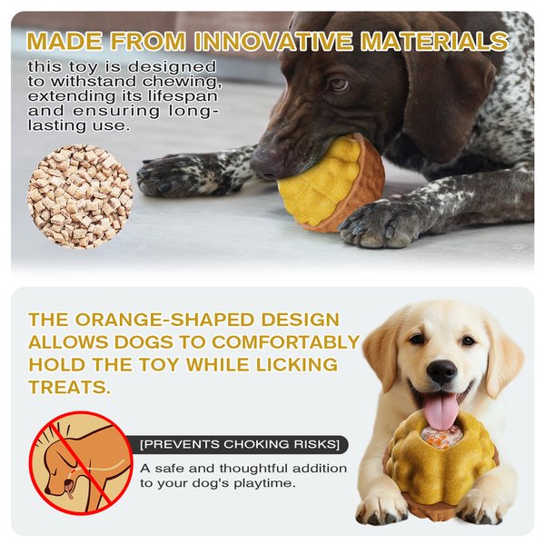 Show full view: KADTC ALl IN ONE 3 in 1 Walnut Fillable Freeze Enrichment Dog Treat Dispenser Chew Toy, Brown, Large slide 4 of 7