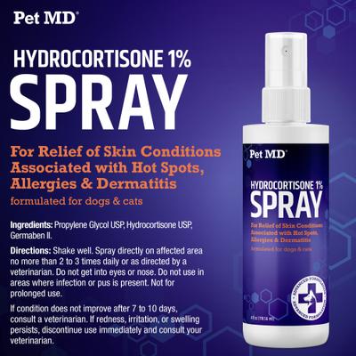 Show full view: Pet MD Hydrocortisone Itch Relief Pet Hot Spot Spray, 4-fl oz bottle slide 7 of 8