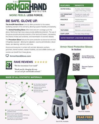 Show full view: ArmOR Hand Full Finger Coverage Dog & Cat Grooming Gloves, X-Small slide 6 of 12