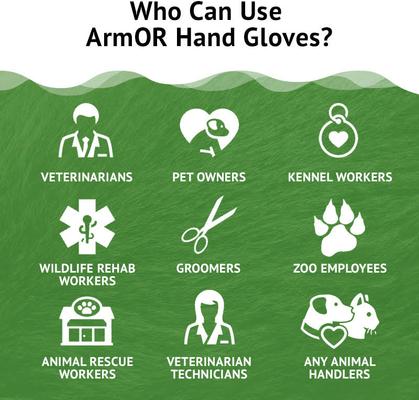 Show full view: ArmOR Hand Full Finger Coverage Dog & Cat Grooming Gloves, X-Small slide 5 of 12