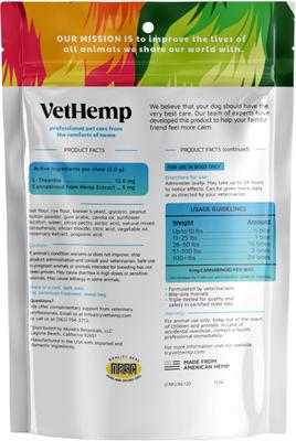 Show full view: VetHemp Broad-Spectrum Hemp Extract Calming Soft Chews for Dogs, 120 count slide 3 of 8