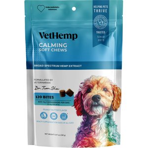 VetHemp Broad-Spectrum Hemp Extract Calming Soft Chews for Dogs, 120 count