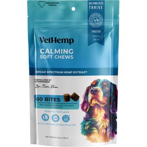 VetHemp Broad-Spectrum Hemp Extract Calming Soft Chews for Dogs, 60 count