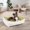 Show in main carousel: Sherry Kline Pet Collection Cuddler Sunbrella Indoor/Outdoor Dog Bed, Natural / Kiwi, 20 x 26 x 3-in slide 3 of 3