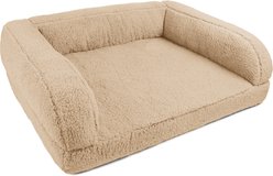 Sherry Kline Pet Collection Sherpa Couch Dog Bed, Taupe, 30 x 42 x 10-in