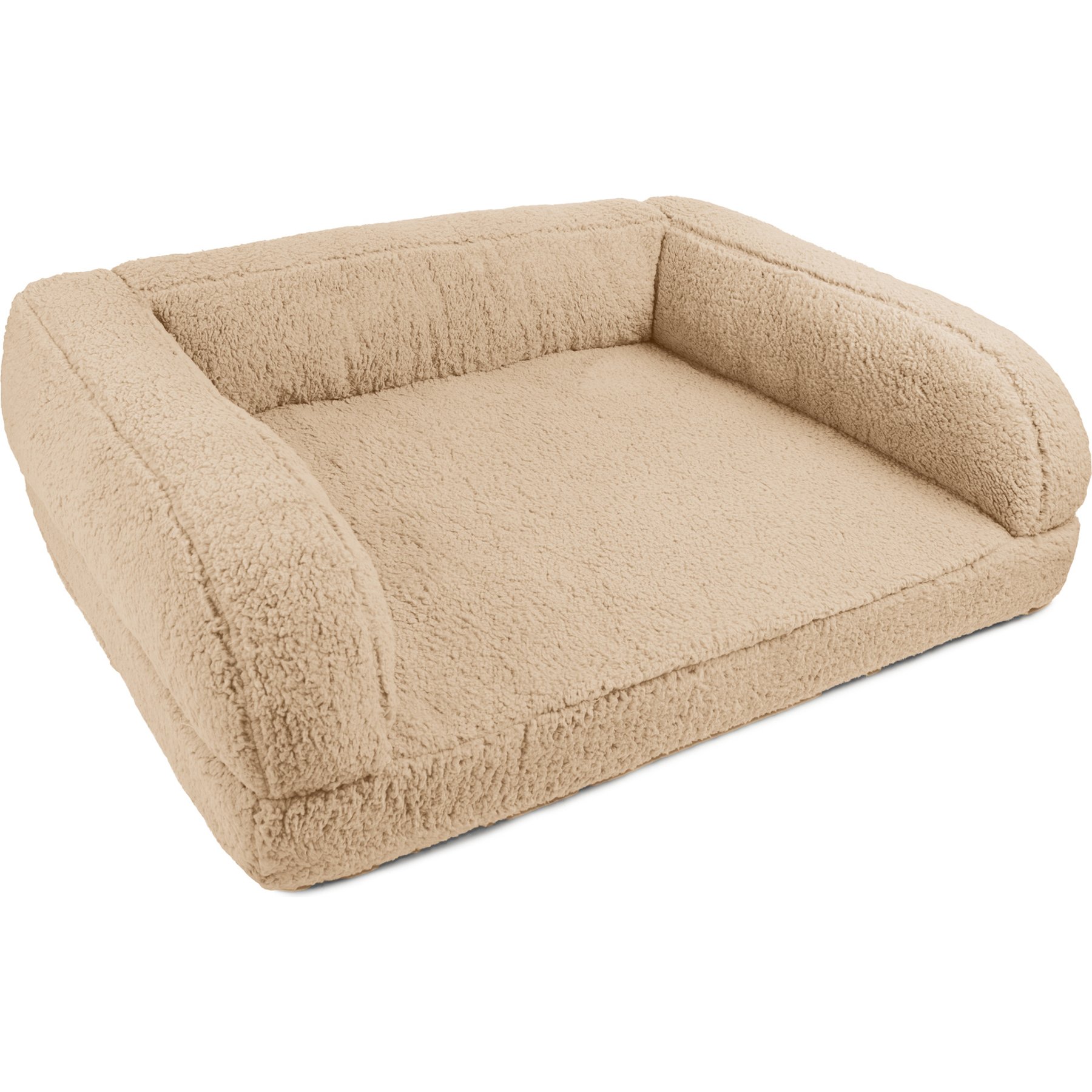 Sherry Kline Pet Collection Sherpa Couch Dog Bed, Taupe, 20 x 26 x 6-in