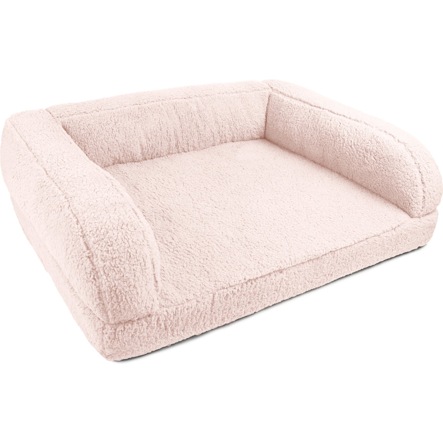 Sherry Kline Pet Collection Sherpa Couch Dog Bed, Powder Pink, 20 x 26 x 6-in
