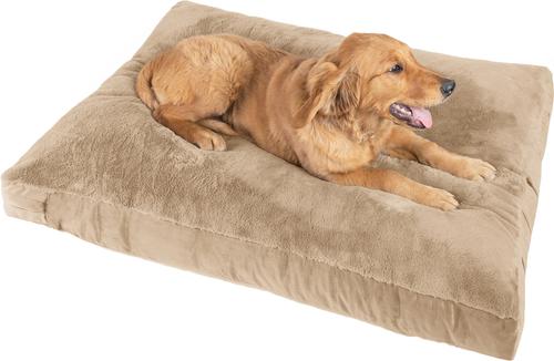 Show full view: Sherry Kline Pet Collection Fur Velvet Reversible Dog Bed, Taupe, 26 x 36 x 4-in slide 2 of 4