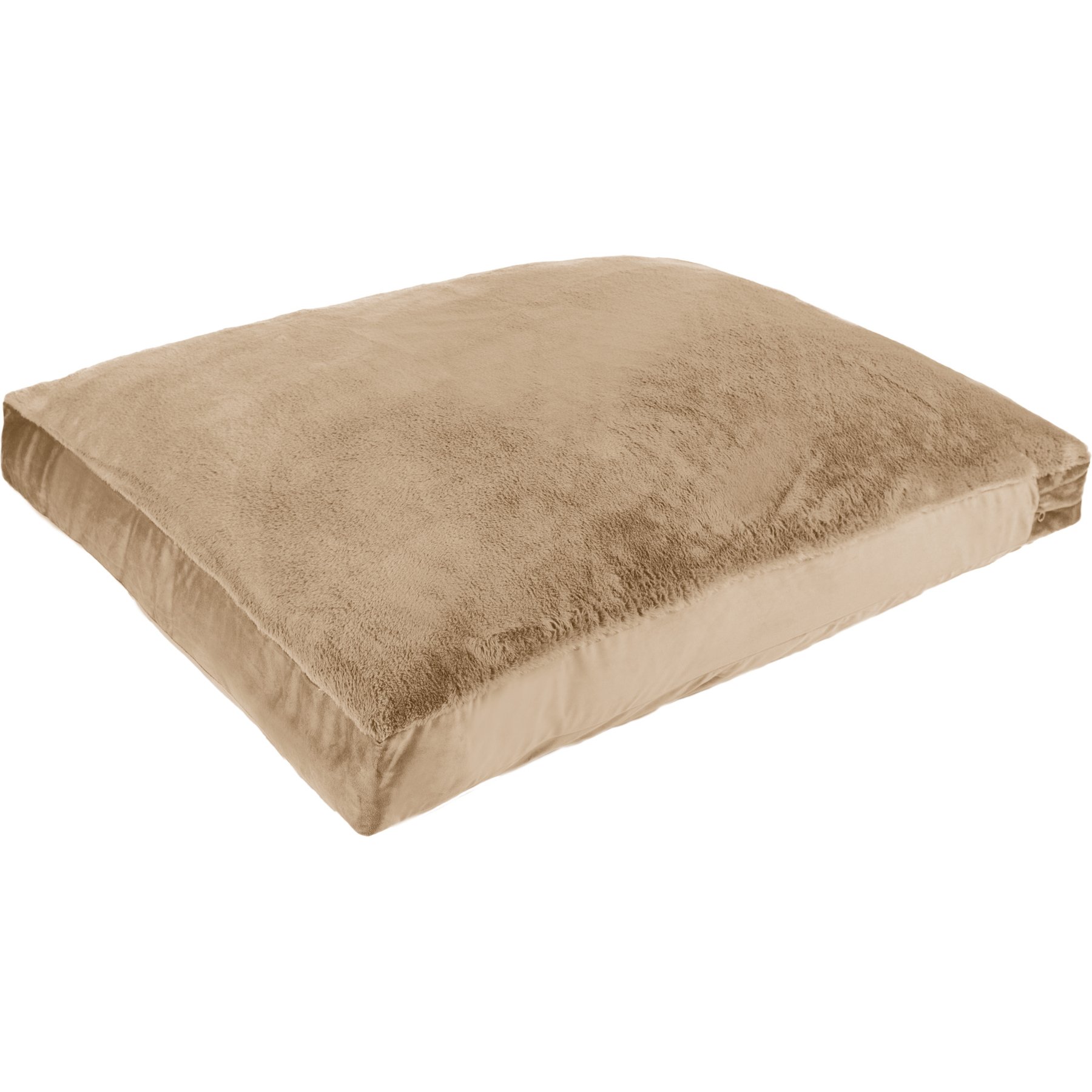 Sherry Kline Pet Collection Fur Velvet Reversible Dog Bed, Taupe, 26 x 36 x 4-in
