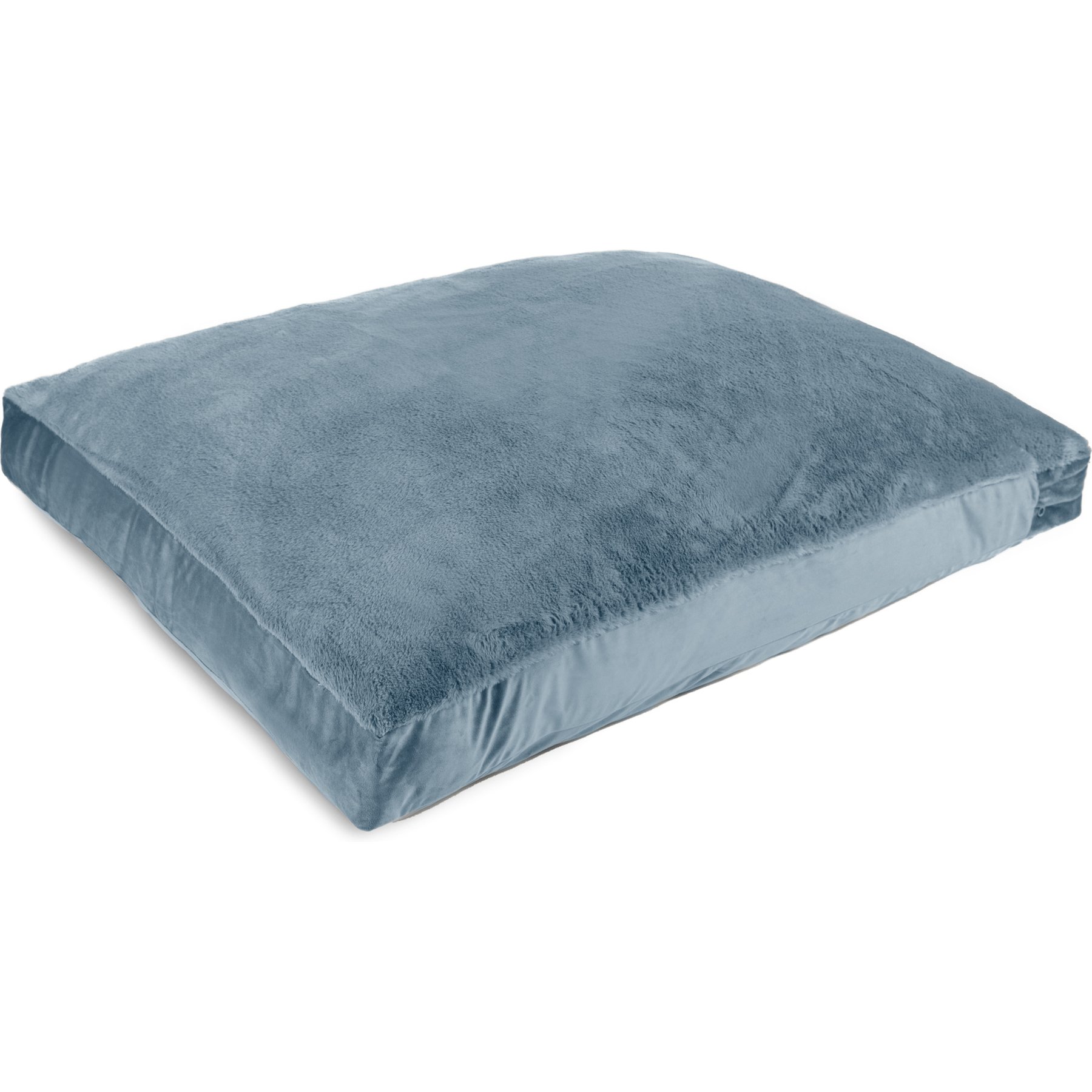 Sherry Kline Pet Collection Fur Velvet Reversible Dog Bed, Blue-Stone, 26 x 36 x 4-in