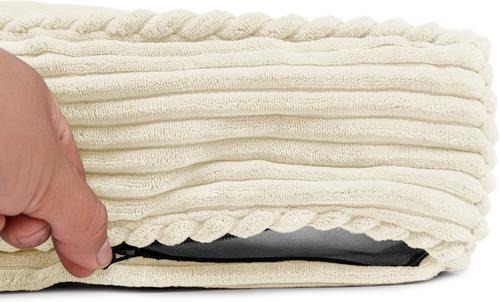 Show full view: Sherry Kline Pet Collection Corduroy Rectangle Dog Bed, Natural, 30 x 42 x 4-in slide 3 of 3