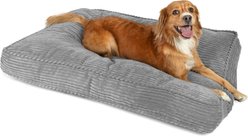 Sherry Kline Pet Collection Corduroy Rectangle Dog Bed, Light Grey, 20 x 26 x 3-in