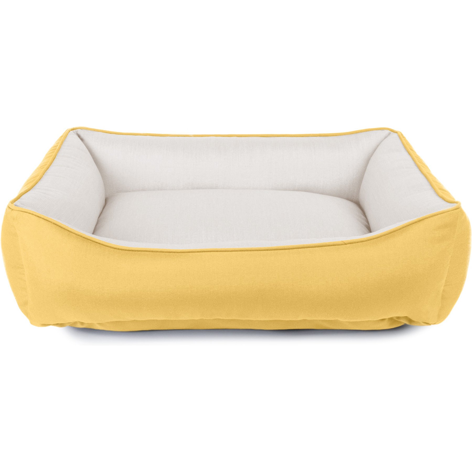 Sherry Kline Pet Collection Cuddler Sunbrella Indoor/Outdoor Dog Bed, Natural / Daffodil, 30 x 40 x 4-in