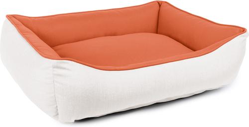 Show full view: Sherry Kline Pet Collection Cuddler Sunbrella Indoor/Outdoor Dog Bed, Natural / Cayenne, 30 x 40 x 4-in slide 3 of 4