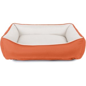 Sherry Kline Pet Collection Cuddler Sunbrella Indoor/Outdoor Dog Bed, Natural / Cayenne, 20 x 26 x 3-in