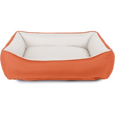 Sherry Kline Pet Collection Sherry Kline Pet Collection Cuddler Sunbrella Indoor/Outdoor Dog Bed, Natural / Cayenne, 20 x 26 x 3-in