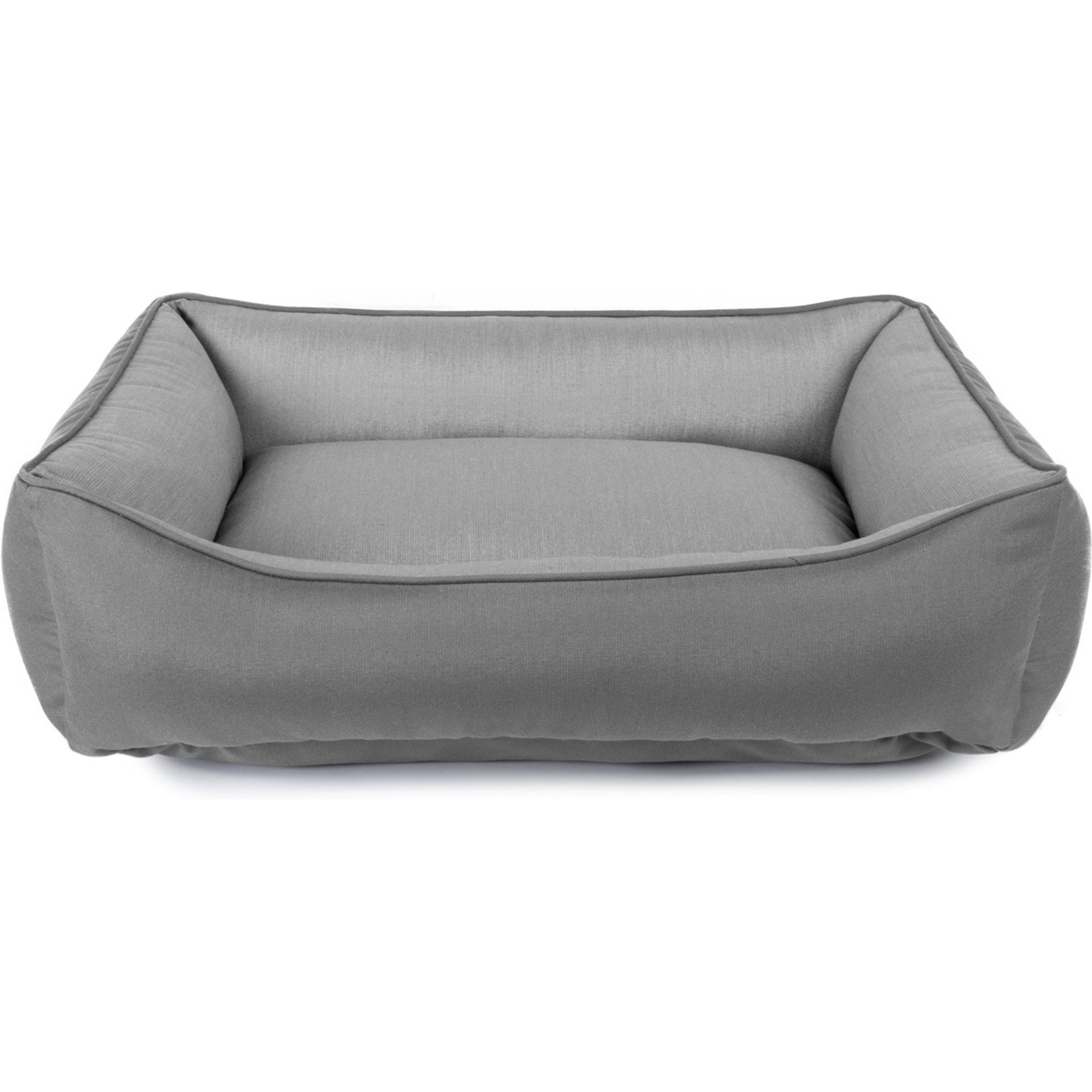 Sherry Kline Pet Collection Cuddler Sunbrella Indoor/Outdoor Dog Bed, Light Grey / Dark Grey, 26 x 36 x 4-in