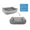 Show in main carousel: Sherry Kline Pet Collection Cuddler Sunbrella Indoor/Outdoor Dog Bed, Light Grey / Dark Grey, 20 x 26 x 3-in slide 3 of 4