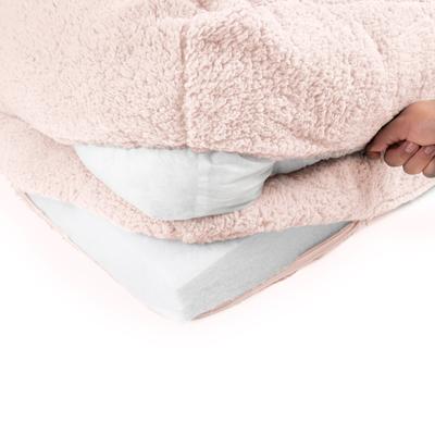 Show full view: Sherry Kline Pet Collection Sherpa Couch Dog Bed, Powder Pink, 20 x 26 x 6-in slide 2 of 3