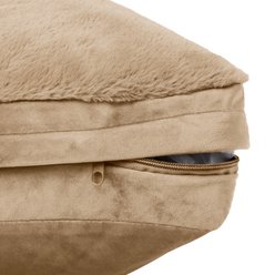 Sherry Kline Pet Collection Fur Velvet Reversible Dog Bed, Taupe, 20 x 26 x 3-in slide 2 of 4