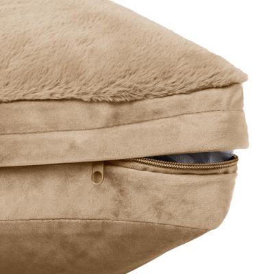 Show full view: Sherry Kline Pet Collection Fur Velvet Reversible Dog Bed, Taupe, 26 x 36 x 4-in slide 4 of 4