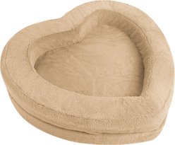 Sherry Kline Pet Collection Heart Dog Bed, Taupe, 45 x 45 x 5-in