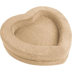 Sherry Kline Pet Collection Heart Dog Bed, Taupe, 36 x 36 x 5-in