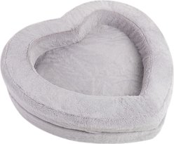 Sherry Kline Pet Collection Heart Dog Bed, Grey, 27 x 27 x 4-in