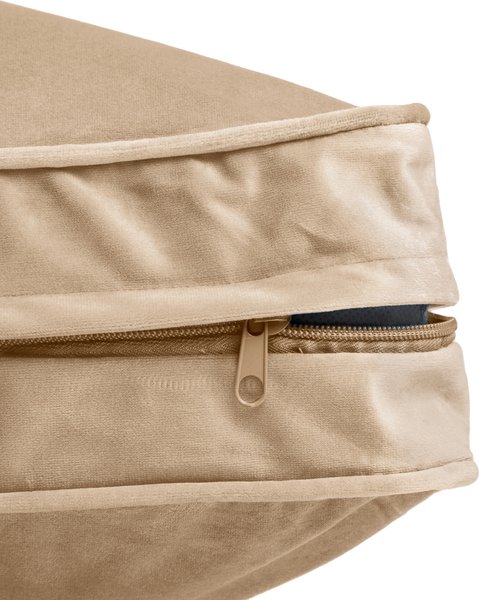 Show full view: Sherry Kline Pet Collection Velvet Reversible & Cord Dog Bed, Tan, 30 x 42 x 4-in slide 3 of 3