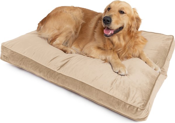 Show full view: Sherry Kline Pet Collection Velvet Reversible & Cord Dog Bed, Tan, 30 x 42 x 4-in slide 1 of 3