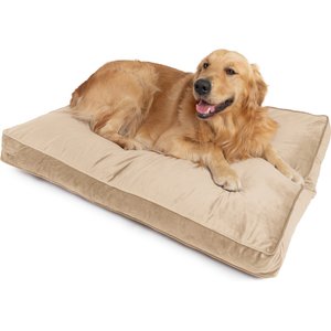 Sherry Kline Pet Collection Velvet Reversible & Cord Dog Bed, Tan, 30 x 42 x 4-in