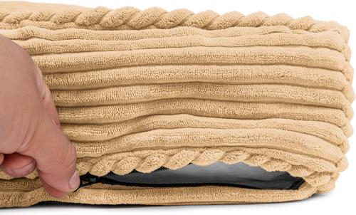 Show full view: Sherry Kline Pet Collection Corduroy Rectangle Dog Bed, Gold, 20 x 26 x 3-in slide 4 of 4