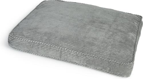 Show full view: Sherry Kline Pet Collection Corduroy Rectangle Dog Bed, Light Grey, 20 x 26 x 3-in slide 2 of 3